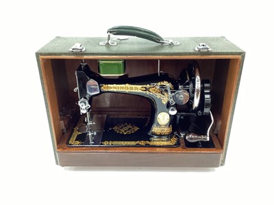 Lot 2655 - Cased singer sewing machine