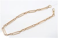 Lot 659 - Late Victorian rose gold (15ct) chain with...