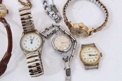 Lot 182 - Group vintage wristwatches and four pocket watches