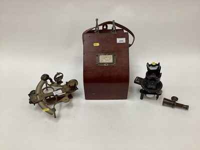 Lot 2685 - Bubble sextant MK IX A in case, together with an Astro Compass MK II, and a Stanley brass sextant