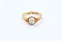 Lot 665 - Edwardian gentlemen's gold (18ct) diamond ring...