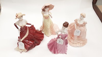 Lot 1271 - Eight Coalport Ladies of Fashion figures - Elizabeth, My Sweetheart, Southern Belle, Jayne, Marilyn, Vicky, Louise and Cafe Royal, all boxed