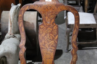Lot 17 - 19th century Dutch walnut and floral marquetry side chair, with high arched back and slip in seat on cabriole legs