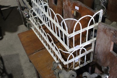 Lot 23 - Pair of 19th century white painted wire work garden frames, 78 x 26cm