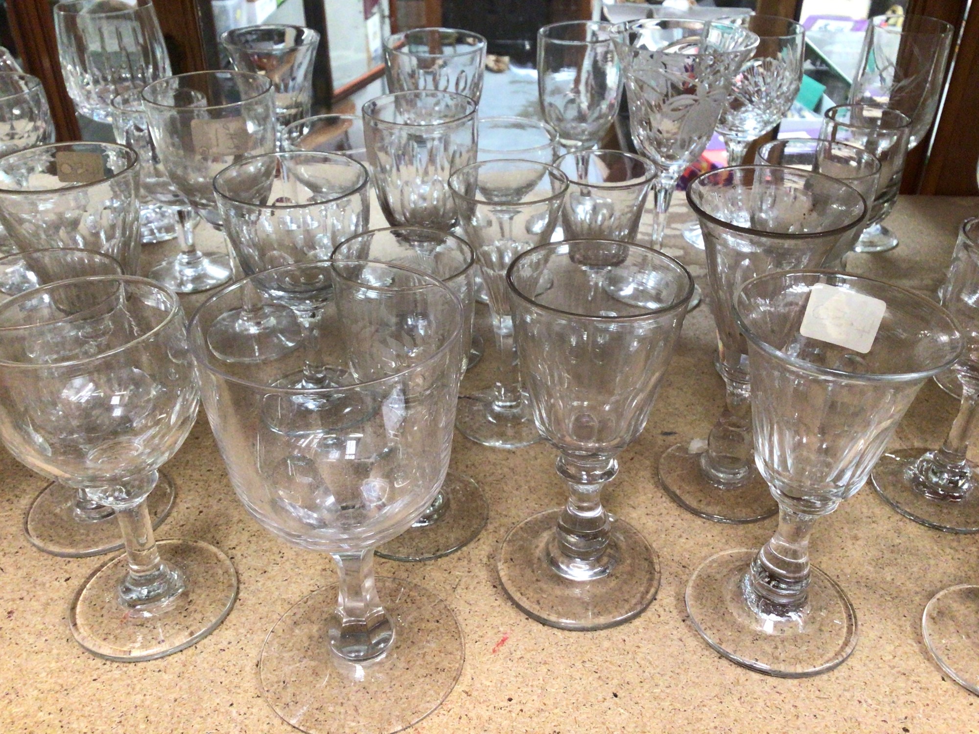 Lot 355 Assorted antique drinking glasses