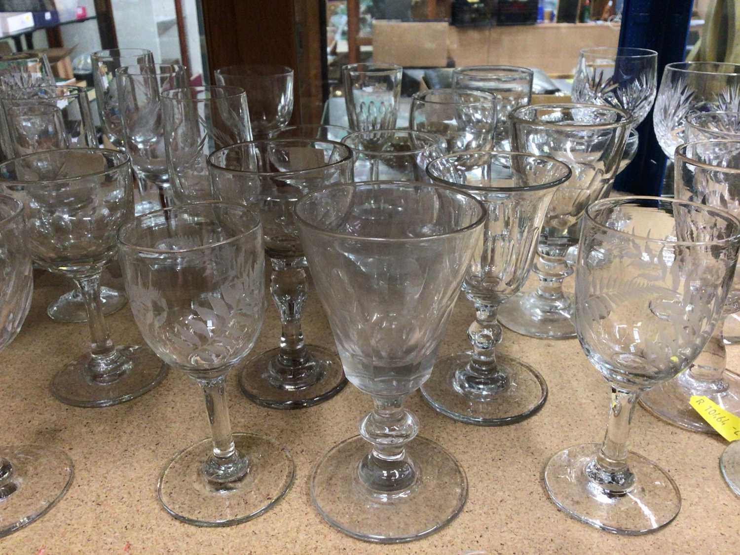 Lot 355 Assorted antique drinking glasses