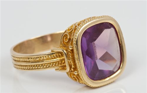 Lot 673 - Renaissance Revival Bishop's ring, the blue /...