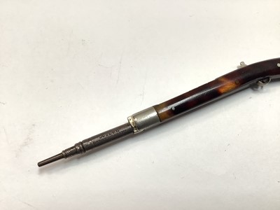 Lot 2710 - Rare and unusual Victorian novelty combination propelling pencil and pen knife in the form of a rifle with tortoiseshell mounts, by Joseph Rodgers & Sons.