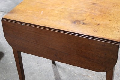 Lot 70 - George III mahogany pembroke table, with frieze drawer on square tapered legs, 69cm x 49cm