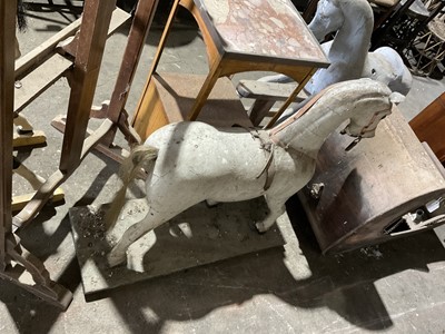 Lot 47 - Victorian-style painted pine childs horse on stand 82 cm long