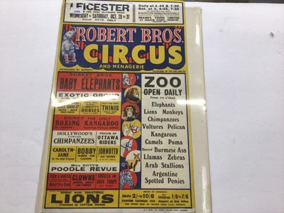 Lot 1509 - 1970's Robert Brothers Circus poster and a similar 1960's poster (2)