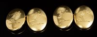 Lot 677 - Pair good quality Victorian gold armorial...