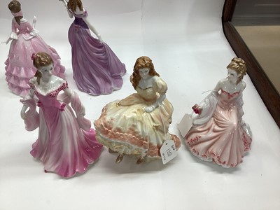 Lot 1280 - Nine Royal Worcester figures - Charlotte, Reflection, May Ball, Glyndebourne, Royal Premiere, Jessica, Grace, Claire and Diana