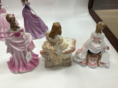 Lot 1280 - Nine Royal Worcester figures - Charlotte, Reflection, May Ball, Glyndebourne, Royal Premiere, Jessica, Grace, Claire and Diana