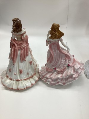 Lot 1280 - Nine Royal Worcester figures - Charlotte, Reflection, May Ball, Glyndebourne, Royal Premiere, Jessica, Grace, Claire and Diana