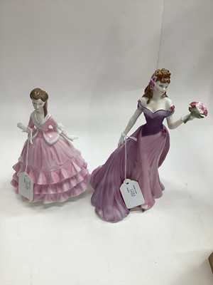 Lot 1280 - Nine Royal Worcester figures - Charlotte, Reflection, May Ball, Glyndebourne, Royal Premiere, Jessica, Grace, Claire and Diana