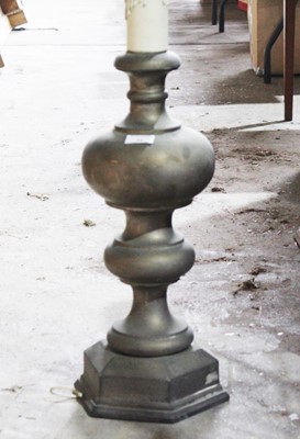 Lot 55 - Large metalware baluster lamp, in the 17th century style, 67cm high