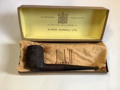 Lot 2645 - Dunhill Tanshell 105 F/T pipe in case, a Dunhill Shell Briar 60 F/T pipe in non-matching case, a silver mounted pipe, a Barling pipe in case, and three others