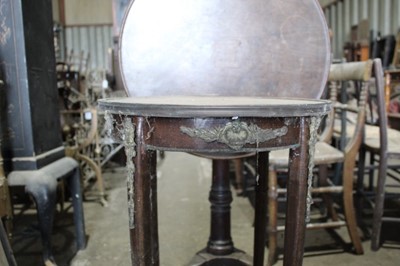Lot 79 - Georgian mahogany circular wine table on tripod base and French-style marquetry inlaid two tier occasion table (2)