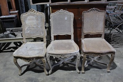 Lot 96 - Set off six 19th century caned beech side chairs