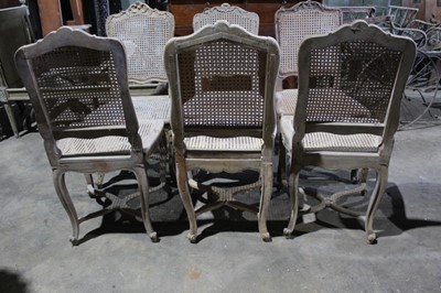 Lot 96 - Set off six 19th century caned beech side chairs