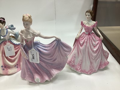 Lot 1286 - Seven Royal Doulton figures - Rachel HN3976, Rose HN3709, Alexandra HN3292, Rebecca HN2805, Patricia HN3365, Hope HN4097 and Camellias HN3701