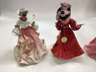 Lot 1286 - Seven Royal Doulton figures - Rachel HN3976, Rose HN3709, Alexandra HN3292, Rebecca HN2805, Patricia HN3365, Hope HN4097 and Camellias HN3701