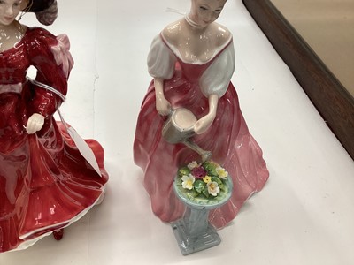 Lot 1286 - Seven Royal Doulton figures - Rachel HN3976, Rose HN3709, Alexandra HN3292, Rebecca HN2805, Patricia HN3365, Hope HN4097 and Camellias HN3701