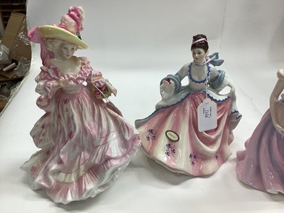 Lot 1286 - Seven Royal Doulton figures - Rachel HN3976, Rose HN3709, Alexandra HN3292, Rebecca HN2805, Patricia HN3365, Hope HN4097 and Camellias HN3701