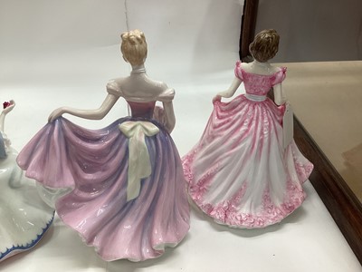 Lot 1286 - Seven Royal Doulton figures - Rachel HN3976, Rose HN3709, Alexandra HN3292, Rebecca HN2805, Patricia HN3365, Hope HN4097 and Camellias HN3701