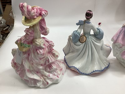 Lot 1286 - Seven Royal Doulton figures - Rachel HN3976, Rose HN3709, Alexandra HN3292, Rebecca HN2805, Patricia HN3365, Hope HN4097 and Camellias HN3701