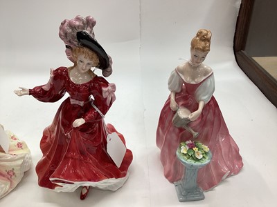 Lot 1286 - Seven Royal Doulton figures - Rachel HN3976, Rose HN3709, Alexandra HN3292, Rebecca HN2805, Patricia HN3365, Hope HN4097 and Camellias HN3701