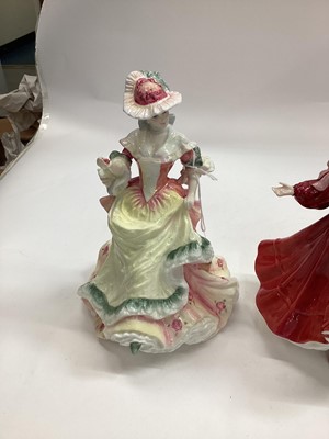 Lot 1286 - Seven Royal Doulton figures - Rachel HN3976, Rose HN3709, Alexandra HN3292, Rebecca HN2805, Patricia HN3365, Hope HN4097 and Camellias HN3701