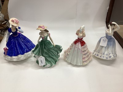 Lot 1287 - Seven Royal Doulton figures - Best Wishes HN3971, Mary HN3375, Melissa HN3977, Susan HN3050, Happy Birthday 2002 HN4393, Elizabeth HN4428 and Sheila HN2742