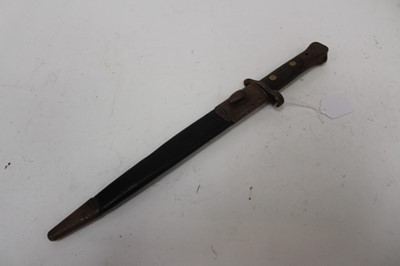 Lot 913 - British military 1903 pattern bayonet, blade with crowned ER cipher and marked - Sanderson, Sheffield, with scabbard.