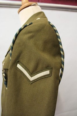 Lot 782 - 1960's British Military Royal Army Service Corps Captain's service dress jacket and trousers, with rank insignia and badges, together with two 1980 pattern British Military No.2 pattern dress jacke...