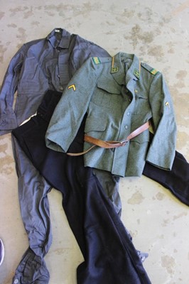 Lot 788 - Post Second World War German military jacket, together with other military uniforms (1 box)