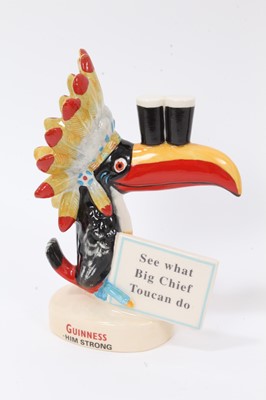 Lot 1291 - Four Royal Doulton limited edition Guinness figures - Big Chief Toucan, MCL 3, Miner Toucan, MCL 10, Seaside Toucan MCL 7 and Christmas Toucan MCL 6