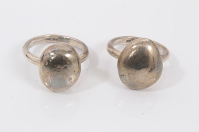 Lot 229 - Two silver “Aldeburgh Pebbles” rings