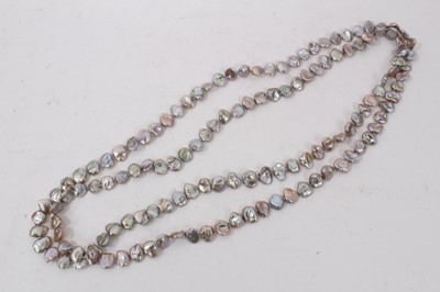 Lot 234 - Group of fresh water pearl necklaces, various colours, and one bracelet