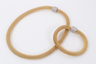 Lot 237 - Silver gilt mesh necklace and matching bracelet