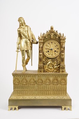 Lot 656 - 19th century French mantel clock in gothic ormolu case