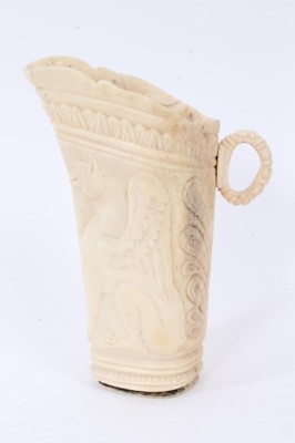 Lot 761 - Antique carved bone ewer