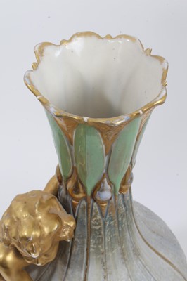 Lot 180 - Large late 19th century Austrian 'Amphora' porcelain vase