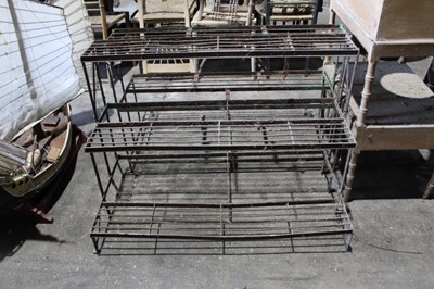 Lot 133 - Two wrought iron three waterfall plant stands, both approximately 100cm wide