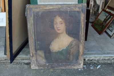 Lot 135 - 19th century oil on canvas half length portrait a woman, 75 x 63cm
