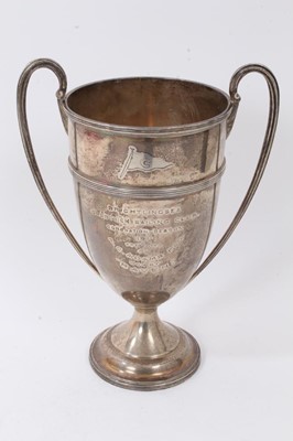 Lot 241 - Silver two handled trophy with presentation inscription for Brightlinsea Crabchick Sailing Club, 1911