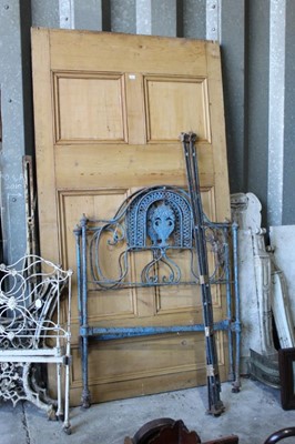 Lot 177 - Very large antique pine door, approximately 227 x 128cm
