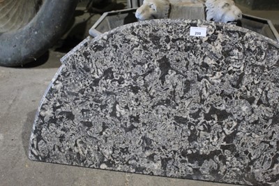 Lot 200 - Antique nicely figured shaped marble table top, 80cm wide x 41cm high