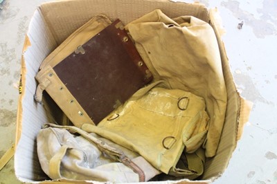 Lot 810 - Large collection of Second World War canvas webbing items to include pouches, holsters and belts (1 box)